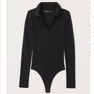 Long sleeve ribbed polo body suit